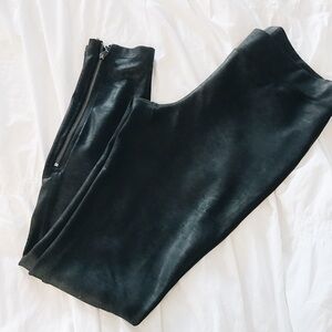 Free People Waxed Leather Zip Up Black Legging